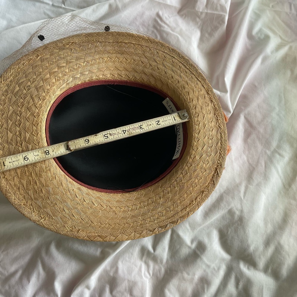 Whittall and Eric Javits Wide Brim Woven Straw With Netting Vintage 1980’s - Picture 12 of 16